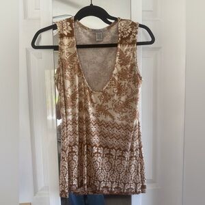 Novella Royale Floral Brown and Cream Tank Top